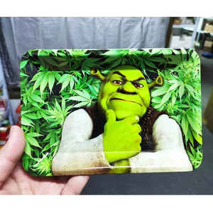 Cartoon Leaves 270*180 mm large Metal Cigarette Smoking Rolling Tray Tinplate Plate Discs For Smoke Cigarette Paper Rolling Tray
